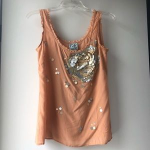 Anthropologie Tabitha Sequin Silk Top